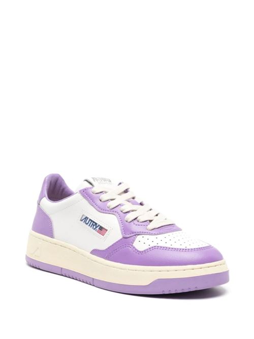 Sneaker vitello bianco/viola Autry | AULWWB43WHT/ENG LAV